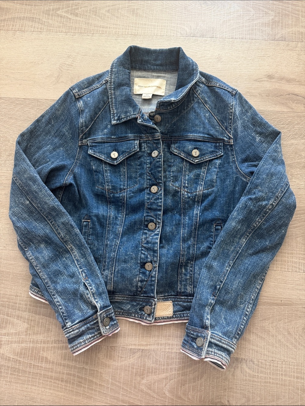 Pilcro Distressed Blue Denim Jacket size large
